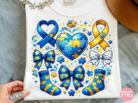 Download Autism Awareness Puzzle Heart Bow PNG - Heart bow png Collection