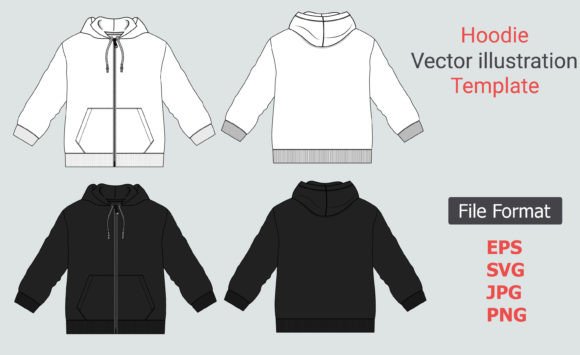 Download Black, White Color Hoodie Svg Template - Svg template Collection