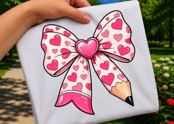 Download Teacher Coquette Pencil Heart Bow PNG - Heart bow png Collection