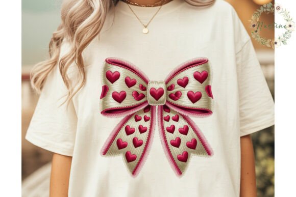 Download Faux Embroidery Heart Bow PNG Clipart - Heart bow png Collection
