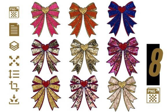 Download Glitter Heart Bow PNG Bundle - Heart bow png Collection