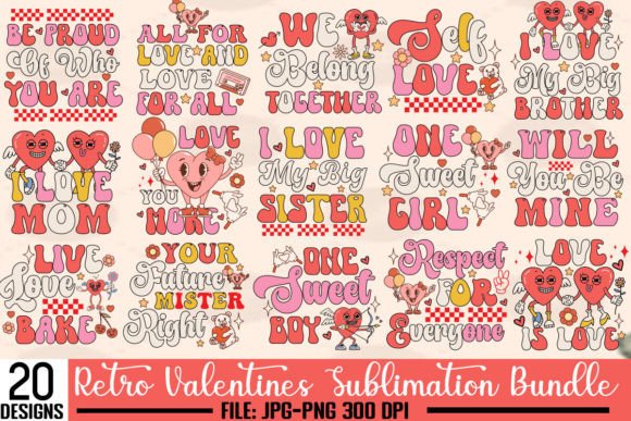 Download Retro Valentine's Day PNG Bundle - Premium Resources